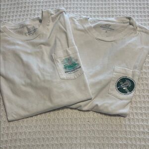 Kids Vineyard Vines White Short Sleeve Tees with Logo